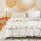 Luna Home-Premium King size 6 pieces without filler, Plain color ruffles design, Bedding Set