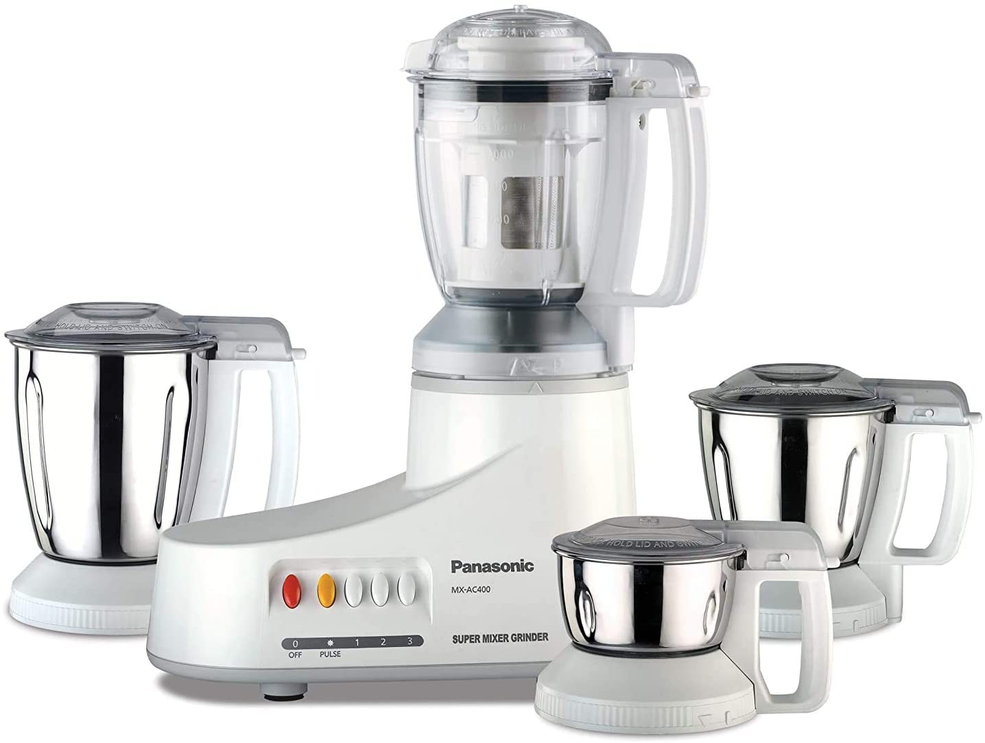 Panasonic 4-Jar Mixer And Grinder 550W Mx-Ac400 White