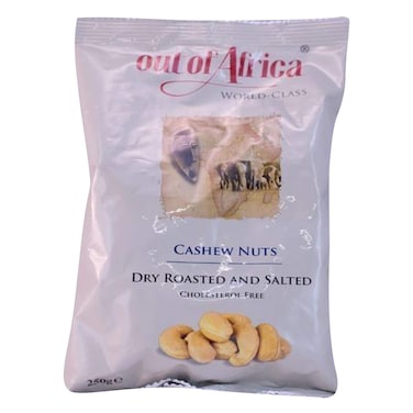 Out Of Africa Cholesterol Free Dry Roasted And Salted Cashew Nuts 250g
