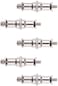 Coopic 5 Pcs Standard 1/4 To 3/8 Inch Metal Male Convertor Threaded Screw Adapter Spigot Stud For Studio Light Stand, Hotshoe/Coldshoe Adapter, Ball Head, Wireless Flash Receiver, Trigger
