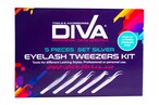 Buy Diva Eyelash Tweezers Kit Silver, 5 Pcs Sk7003 in UAE