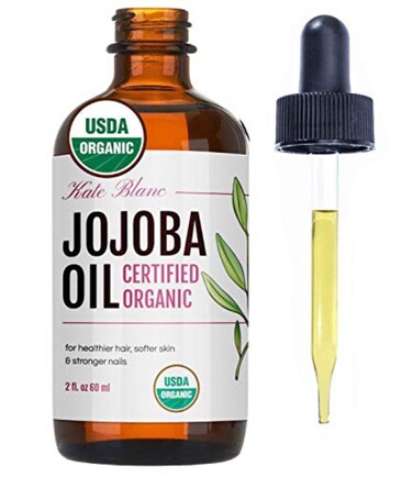 Kate Blanc Cosmetics Jojoba Oil, USDA Certified Organic, Pure, Cold Pressed, Unrefined. Revitalizes Hair And Gives Skin a Radiant Youthful Look. Effective Treatment for Face, Lips, Cuticles, Stretch Marks. - 2 oz