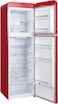 Hoover 326L Top Mount Retro Style Refrigerator, Total No Frost Designt, Fresh Room, Humidity Control, Metal Texture Handle, Bottle Rack, Red, HTR-M326-RR