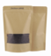 Generic Kraft Paper Bag With Reusable Zip Lock Sealing &amp; Notch Matte Transparent Window (Pack Of 10 Pcs)