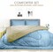 Hotel Linen Klub Reversible Down Alternative Comforter Set, Ultra Soft Brushed Stripe Microfiber Fabric, 200GSM Soft Fibersheet Filling, Size: Double 220 x 240cm, Aqua &amp; Olive
