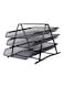 Metal Three Tier Stationery Tray Black