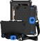 Remson Apple iPad 9.7 (2017/2018) Honeycomb Stand Handle Shockproof Drop Protection With Shoulder Strap Back Case Cover (Black/Blue)