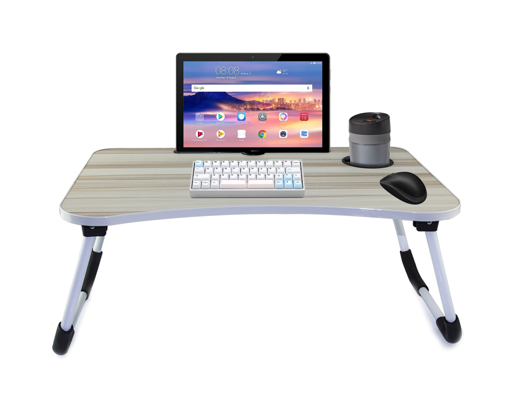 Multi-Purpose Laptop Table with Dock Stand, Study Table, Bed Table, Foldable Portable Color Wooden