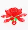Party Time Red Romantic Flower Musical Candles Happy Birthday Musical Candle Cake Topper - Cake Decoration
