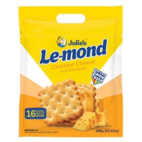 Julie&#39;s Le-mond Cheddar Cheese Puff Sandwich Biscuits 288g