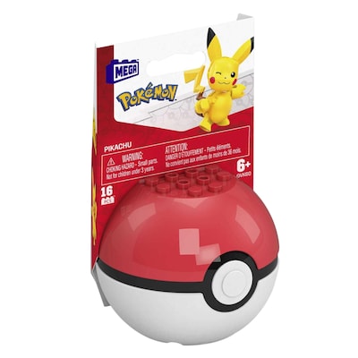 Mega Construx GFC85 Pokemon Pikachu And Pokeball Building Toy 6+ Years 16 Pieces