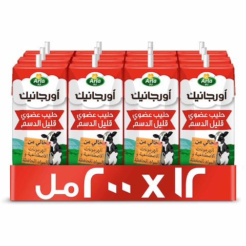 Buy Arla Organic Low Fat Milk Long Life 200ml times12 in Saudi Arabia