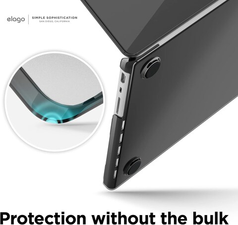 Elago Slim Hard Case Compatible With Macbook Pro 14 Inch M2 Pro / M2 Max (2023) / M1 Pro / M1 Max (2021) Cover Ultra Slim, Full Protection, Access To All Features - Dark Gray