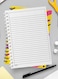 Lowha Spiral Notebook With 60 Sheets And Hard Paper Covers With Colored Shapes Design, For Jotting Notes And Reminders, For Work, University, School