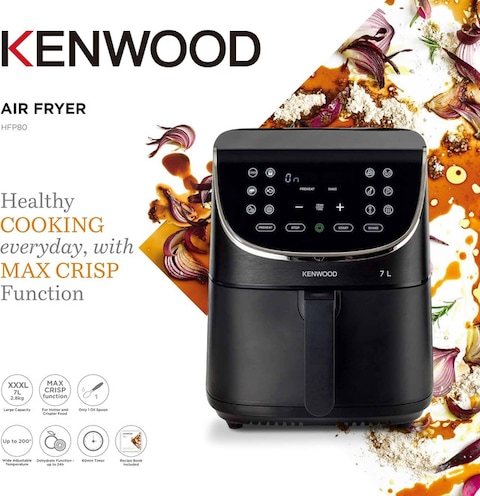 KENWOOD Digital Air Fryer XXXL 7L 2.8KG 1800W HFP80.000BK Black