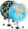 Jomila Illuminated World Globe - Usb 2 In 1 Led Desktop Globe, Interactive Earth With Map And Constellation View Fit For Kids Adults, Ideal Educational Geographic Learning Toy (8 Inch)