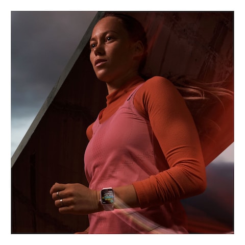 Apple Watch Series 9 LTE 45mm Silver Stainless Steel Storm Blue Sport Band Medium/Large