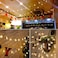 10M 100 LED Christmas Snowflake String Lights, Extendable for Holiday Party, Xmas Tree, New Year, Garden Decorations, Warm White