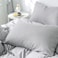 LUNA HOME Premium collection King size 6 pieces Bedding Set without filler, Plain Light Grey Color