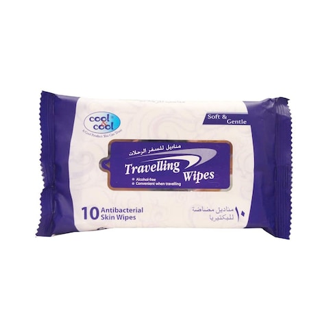 Cool &amp; Cool Travel 10 Wet Wipes