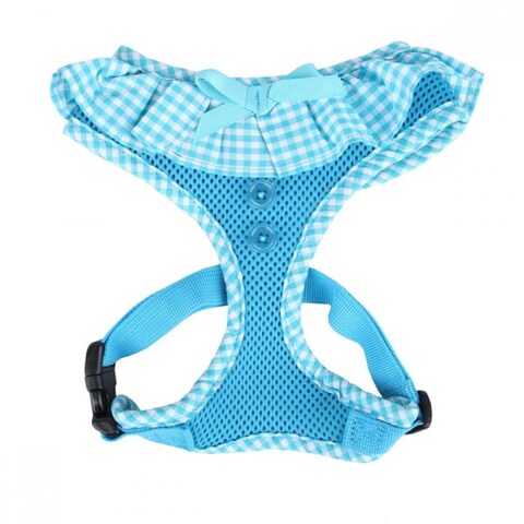 Puppia Vivien Harness A Sky Blue L Neck 13.5&quot; Chest 20-29&quot;