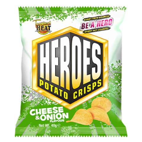 Tropical Heat Snacks Heroes Crisps Cheese  Onion 40G