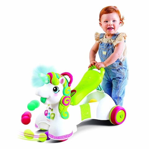 Infantino Sensory 3-In-1 Sit Walk And Ride Unicorn Kids Activity Walker 6-36 Months