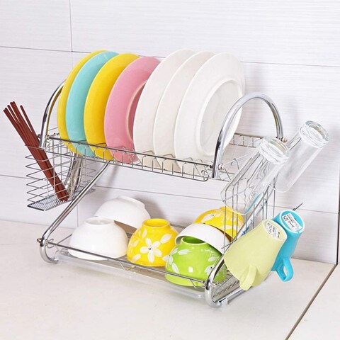 Doreen 2-layer Stainless Steel Dish Large Drainer
