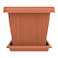 Cosmoplast Cedargrain Rectangular Planter With Tray Terracotta 24inch
