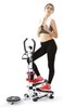 Max Strength 3 In1 Multi Function Stepper With Twister, Handle And Dumbbell Stepper For Exercise, Adjustable Folding Workout Machine For Home Or Gym With Waist Twister Digital Monitor Handle