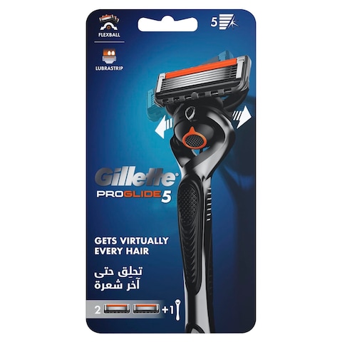 Gillette Proglide 5 Razor With 2 Blades Black 3 PCS