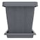 Cosmoplast Cedargrain Rectangular Planter With Tray Grey 30inch
