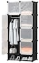 Generic Simple Single Wardrobe Assembly Plastic Storage Cabinet, 8 Door Hang 1 Shoes 5 Frames