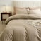 Luna Home Washable Cotton 6 Piece King Size Duvet Cover Plain Design, Plain Beige Color