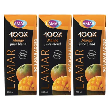 Lamar 100% Mango Juice 200ml x Pack of 3