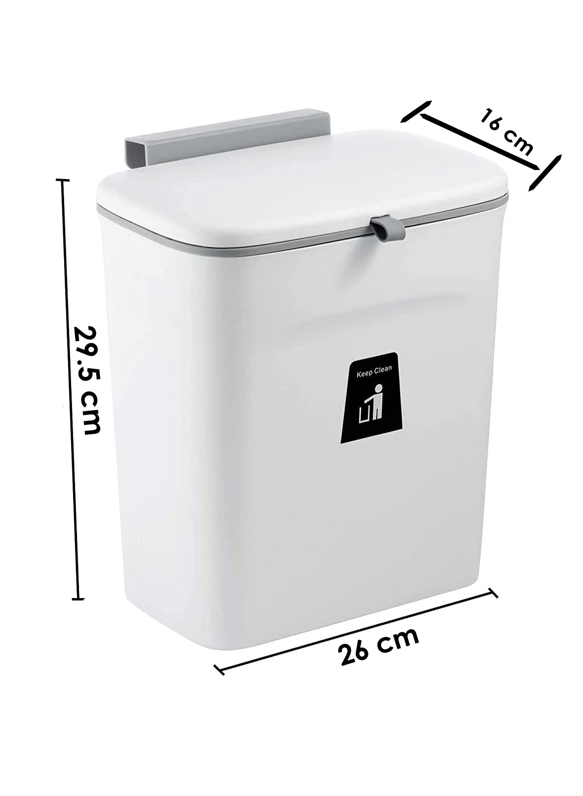 Hanging Trash Can with Lid 2.4 Gallon for Counter Top or Under Sink for Bathroom Bedroom Office Living Room and Kitchen