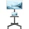 Mobile TV Cart, Rollable TV Stand For 32-70" LCD LED OLED Flat Screen TV With Curved Screens up to 40kg, Height Adjustable, Portable TV Stand with Wheels