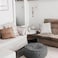 In House Round Decorative Linen Bean Bag - 70x40 cm - Light Grey