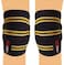 Max Strength Knee Wraps Weight Lifting Heavy Duty Elasticated Knee Support Straps Velcro Closure Home Gym Training Workout Black/Yellow