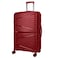 Hard Case Medium Checked Luggage Trolley For Unisex Polypropylene Lightweight 4 Double Wheeled Suitcase With Built In TSA Type Lock Travel Bag KH1005 Wine Red