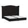 In House Al Dimashqi Linen Bed Frame - Single - 200x120cm - Dark Brown