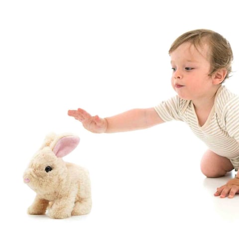 Pugs At Play Cookie Jumping Rabbit Plush Toy Beige