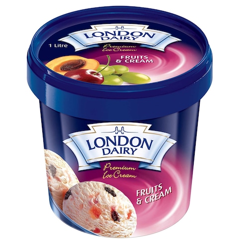 Buy London Dairy Fruit And Cream Ice Cream 1L in UAE