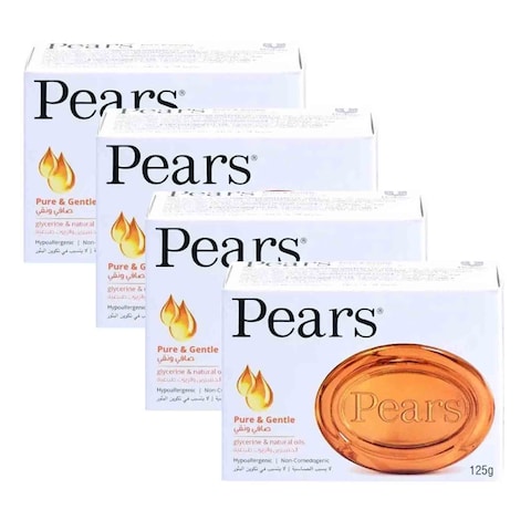 Buy Pears Pure And Gentle Bar Soap 125g Pack of 4 in UAE