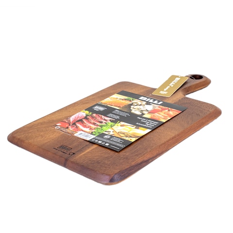 BILLI&reg; Wooden Chopping Board with Handle - Acacia Wood Pizza Peel/Cutting Board/Serving Tray, Pizza Paddle, Brown 40 X 23 X2Cm