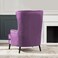 إن هاوس كرسي ملكي بظهرية مجنحة وذراعين منجد بالمخمل - بنفسجي فاتح - E7