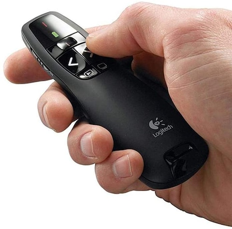 Logitech R400 Laser Presentation Remote, For Basic Slide Navigation - Black