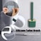 Generic Durable Effortless Silicone Long Handle Toilet Brush With Holder&amp; Seamless Hook Pink