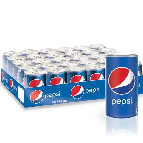 Pepsi Carbonated Soft Drink Mini Cans 150ml x Pack of 30