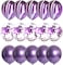 Party Time 15 Pieces Set Chrome Latex Confetti Balloons 12 Inches for Birthday Party | Wedding Decoration, Anniversary, Bridal and Baby Shower (Purple)